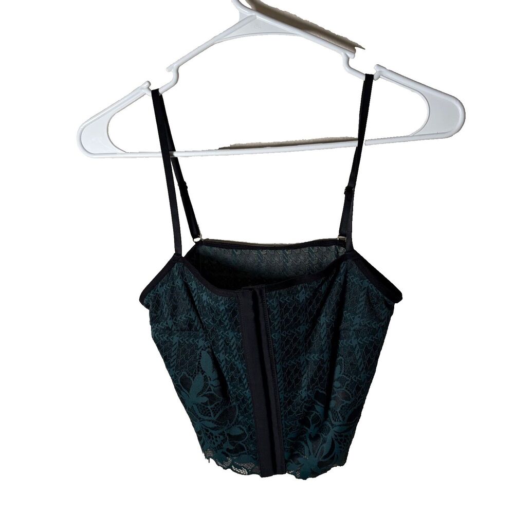 Aerie Bralette Women's Small Green Lace Cage Cami Sleeveless Cropped Bralette